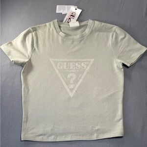 Womens Light Olive Green Guess Crop Top Size Small NWT